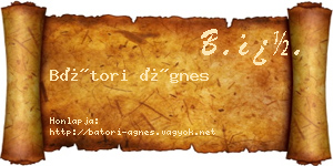 Bátori Ágnes névjegykártya